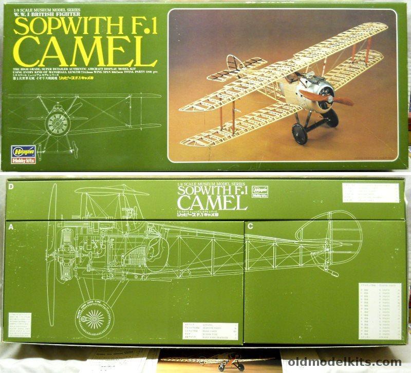 Hasegawa 1/8 Sopwith Camel - 1/8 Scale Museum Model - (F.1 Camel), CP-02 plastic model kit